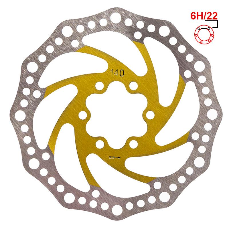 Disco de freno R6. 140mm 6H amarillo