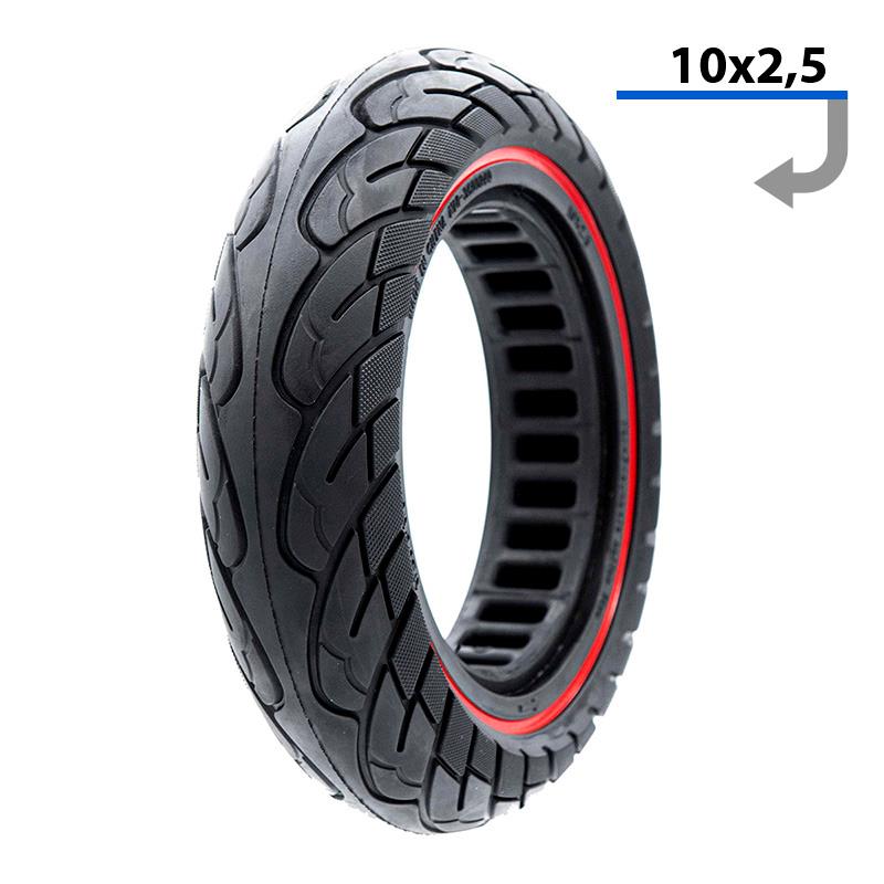 Rueda maciza ultraligera 10x2,5-6,1 - línea roja